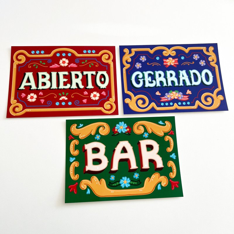 Argentina Fileteado Postcard - 卡片/明信片 - 紙 多色