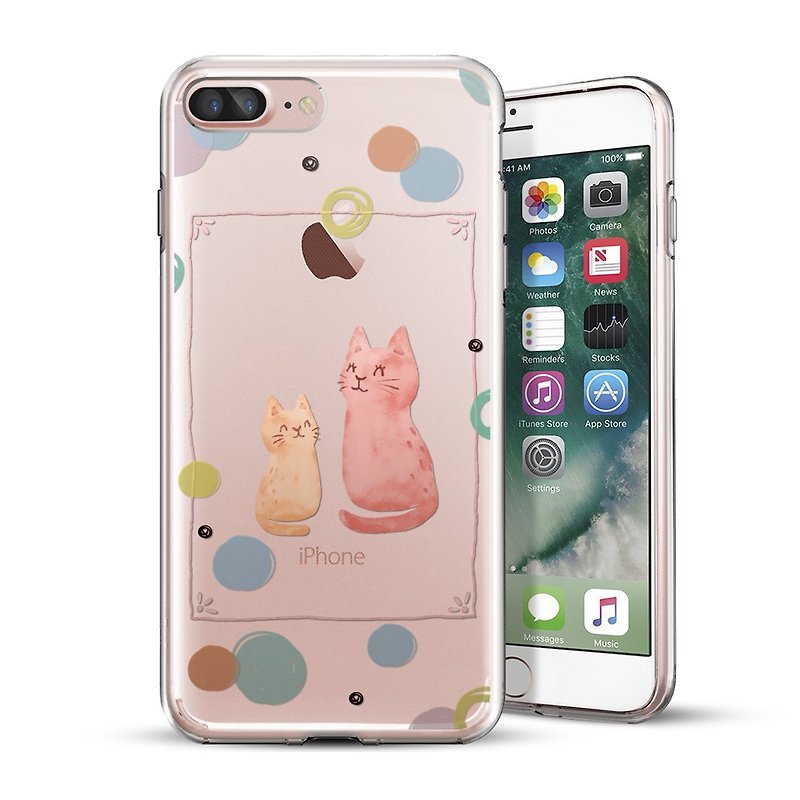 AppleWork iPhone 6 / 6S / 7/8 original design protective shell - a pair of cats CHIP-061 - เคส/ซองมือถือ - พลาสติก สึชมพู