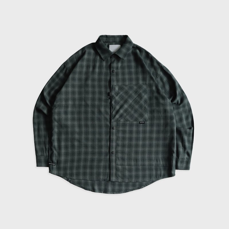 DYCTEAM - Patch pocket check shirt (green) - Men's Shirts - Other Materials Green