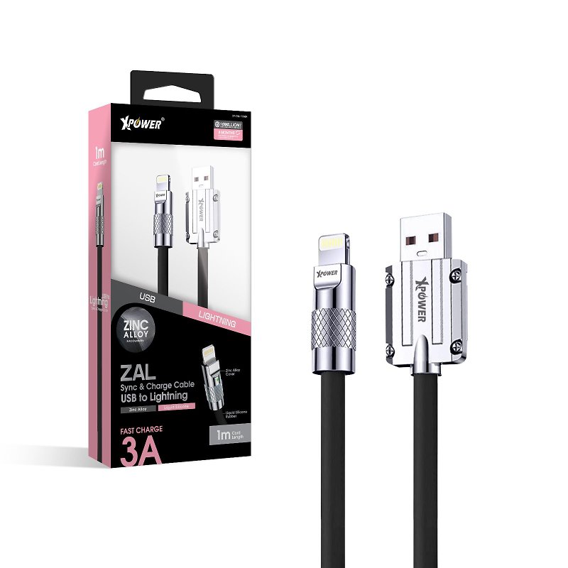 ZAL 1M Zinc Alloy High Speed Transmission Charging USB TO Lightning Cable - Phone Accessories - Aluminum Alloy 