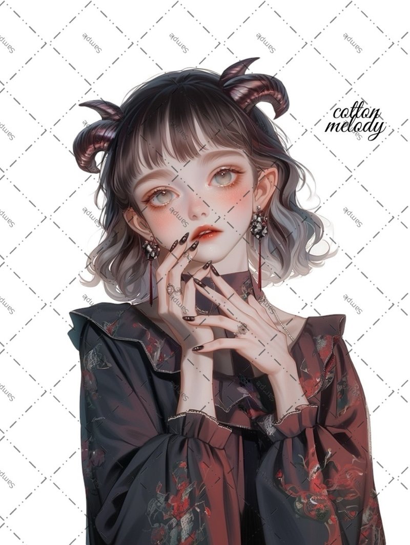 original sticker no.1775 人物ステッカー オリジナルステッカー オリジナル人物ステッカー 装飾ステッカー cotton melody - 貼紙 - 紙 
