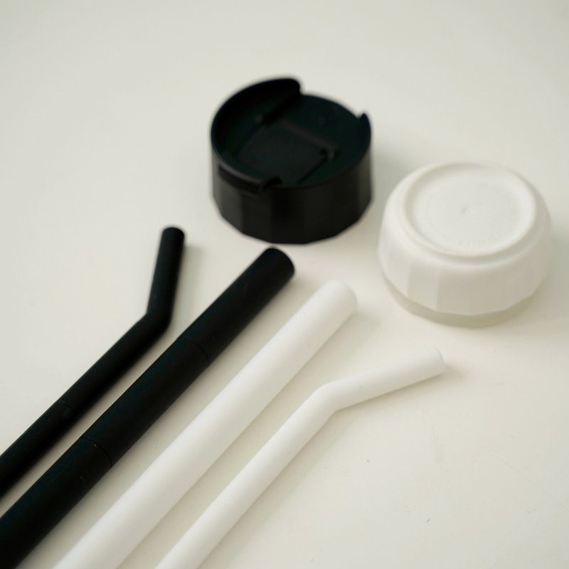 Wattle x 隨你PAD彩虹吸管_細_白色 - 環保吸管 - 矽膠 白色