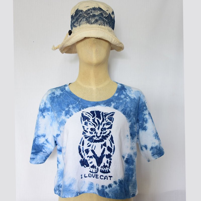 Indigo Crop Top - CAT - HOMRAK - Women's T-Shirts - Other Materials 