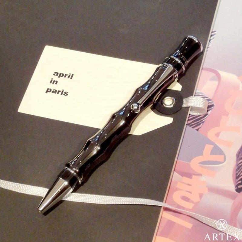 【Sold Out 50% Off】ARTEX BRAVO Ball Pen Black Chrome - ปากกา - ทองแดงทองเหลือง สีดำ