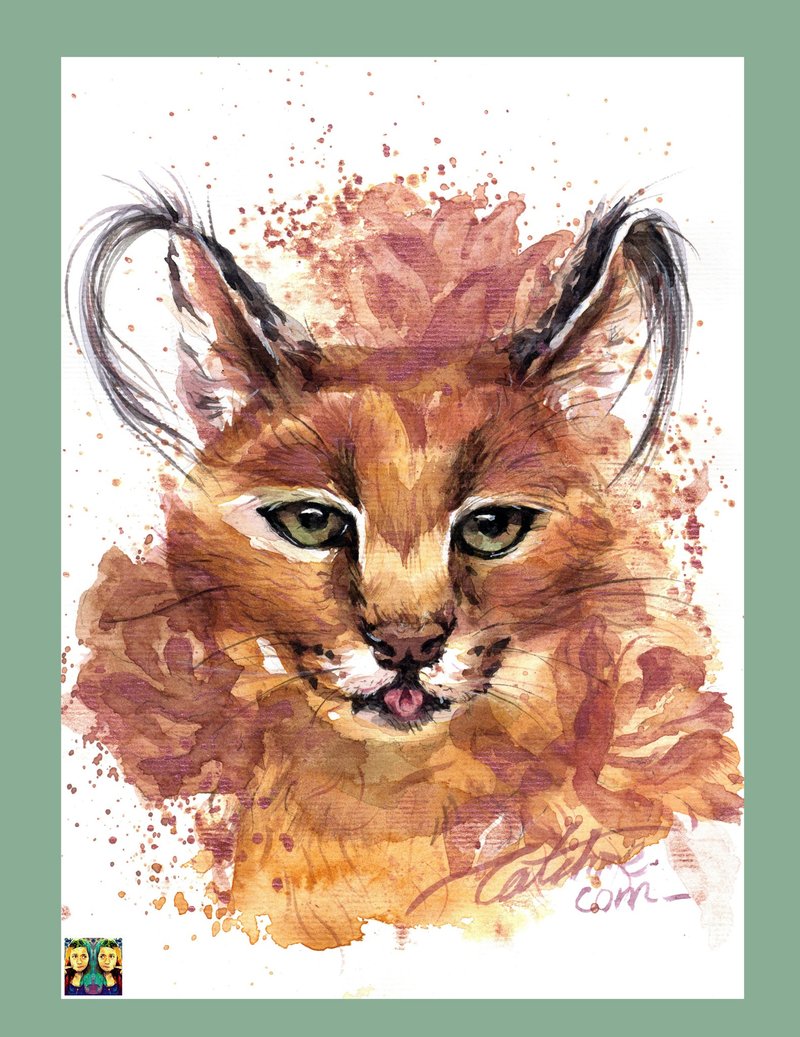 Caracal_Original hand-painted work (only one piece) - Posters - Paper 