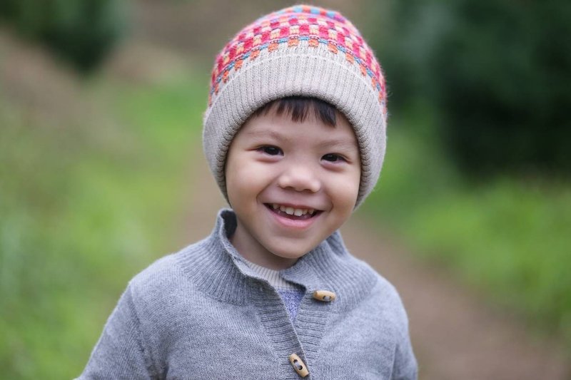 [Knock Knock] Peru handmade 100% baby alpaca horn button knit jacket for boys - Coats - Wool Gray