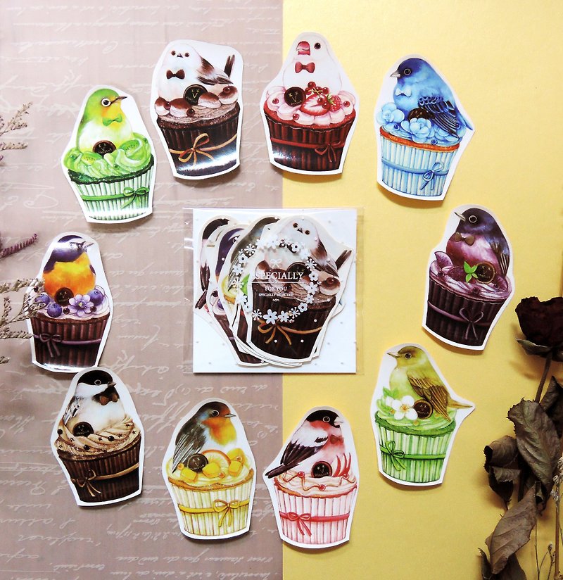 Magic cup cake stickers set - สติกเกอร์ - กระดาษ สึชมพู