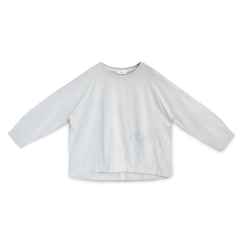 【Simply Yours】Heavy Pocket University T Gray F - Women's Tops - Cotton & Hemp Gray