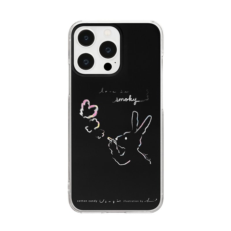 Cotton Candy Usagi // Clear Smart Phone Case - 手機殼/手機套 - 塑膠 黑色
