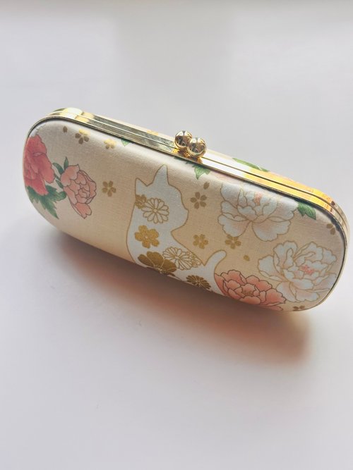 Bagel Baggo 雞蛋黃色金花貓咪眼鏡盒/筆盒/首飾盒