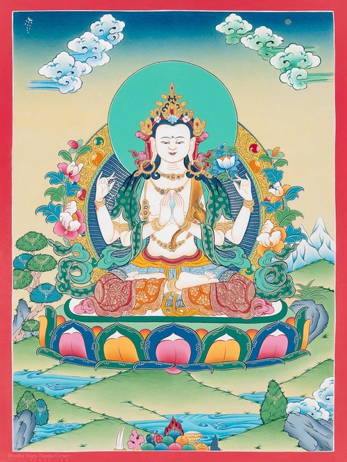 観音菩薩- 慈悲と神聖な保護の化身 - A88535 - ショップ Boudha