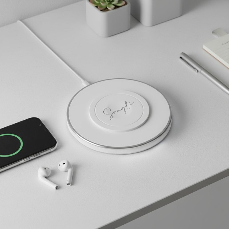 15W三用MagSafe磁吸無線充電盤禮盒|客製化鐫刻|台灣製造認證 - 無線充電盤/板/座 - 其他金屬 