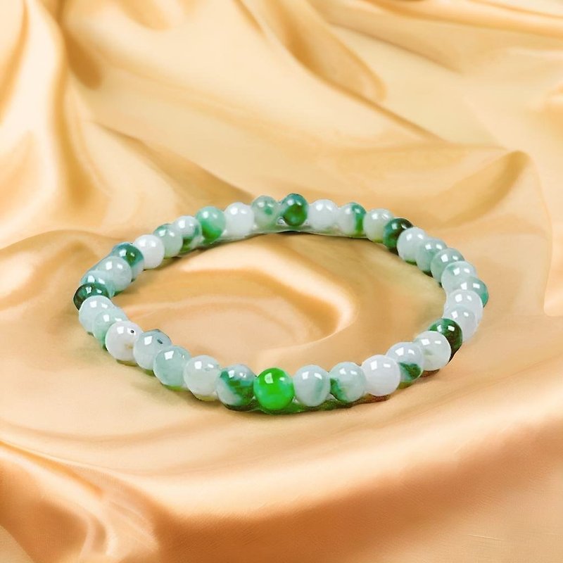 Floating Flower Jadeite Bracelet | Natural Burmese Jadeite Product A | - สร้อยข้อมือ - หยก หลากหลายสี