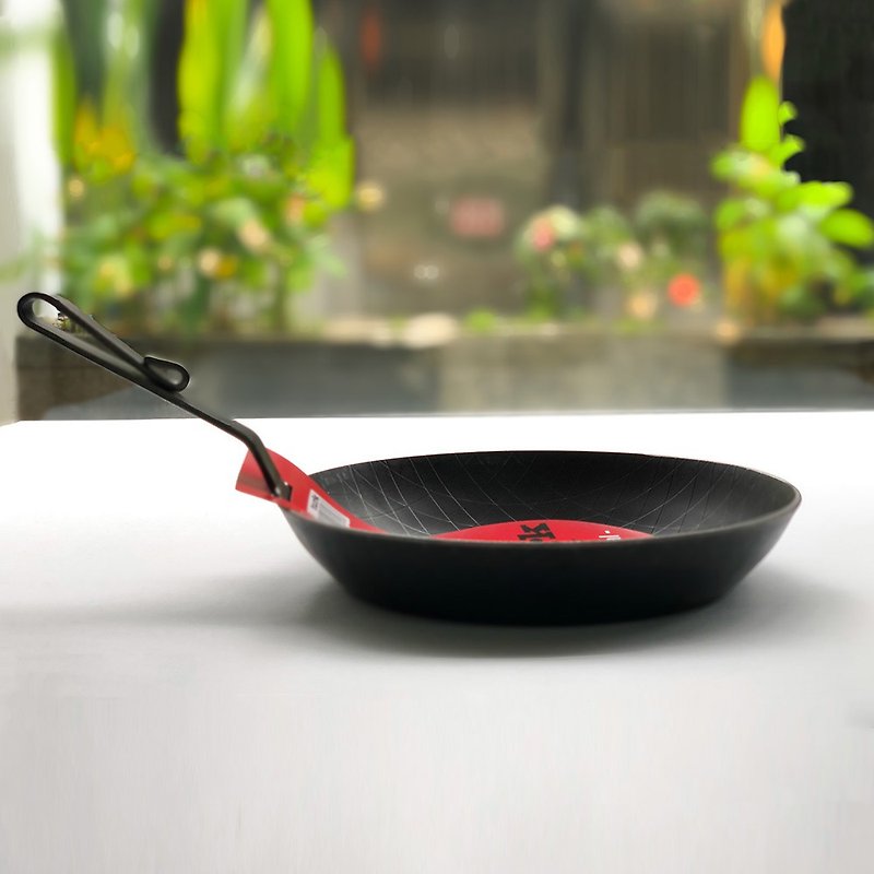 [German turk iron pot] Hot forged twill short handle flat bottom (deep) pot iron pot 24cm/28cm - Pots & Pans - Other Metals Black