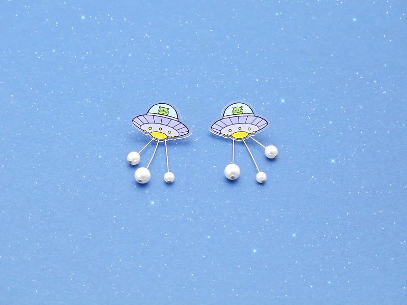 UFO emitting beam earrings - Earrings & Clip-ons - Acrylic 