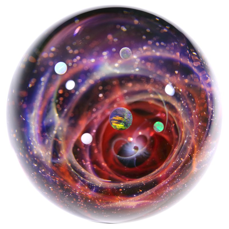 57mm 宇宙玻璃球擺設 no.M225 - 擺飾/家飾品 - 玻璃 紅色