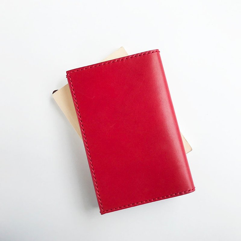Tochigi leather paperback book cover red - สมุดบันทึก/สมุดปฏิทิน - หนังแท้ สีแดง