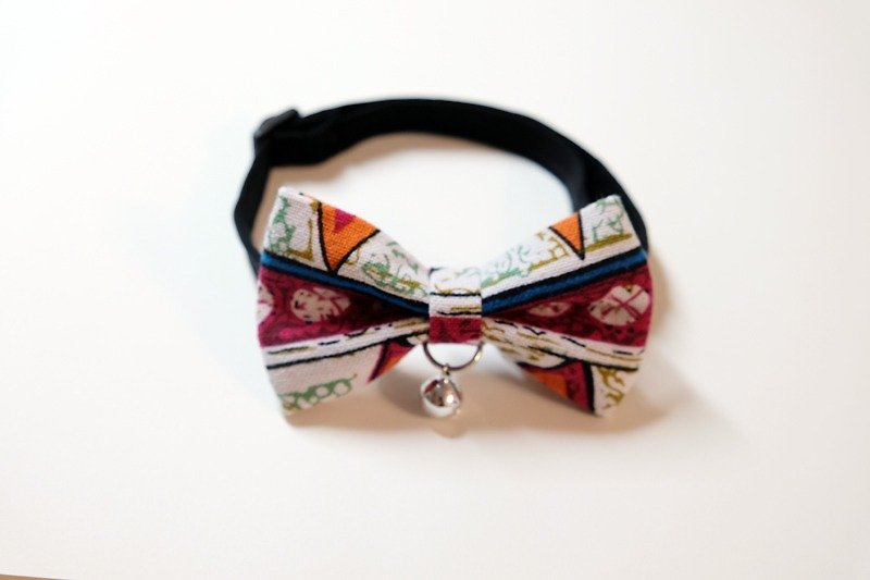 [Miya ko.] Handmade cloth grocery cats and dogs tie / tweeted / bow / retro totem / folk style / vintage / pet collars - ปลอกคอ - ผ้าฝ้าย/ผ้าลินิน 