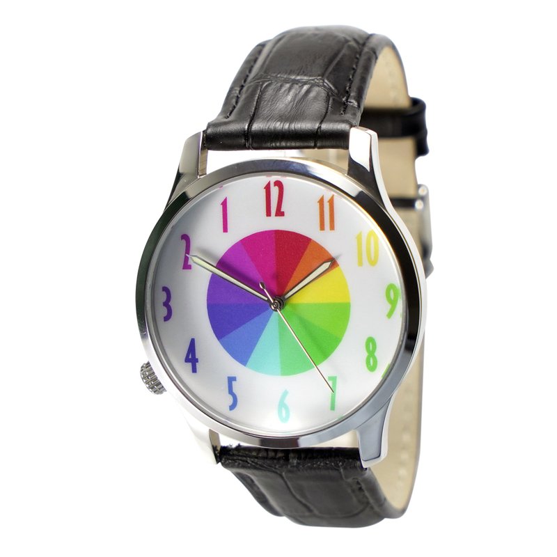 Backwards Watch Rainbow Numerals Big Size Free shipping worldwide - Men's & Unisex Watches - Stainless Steel Multicolor