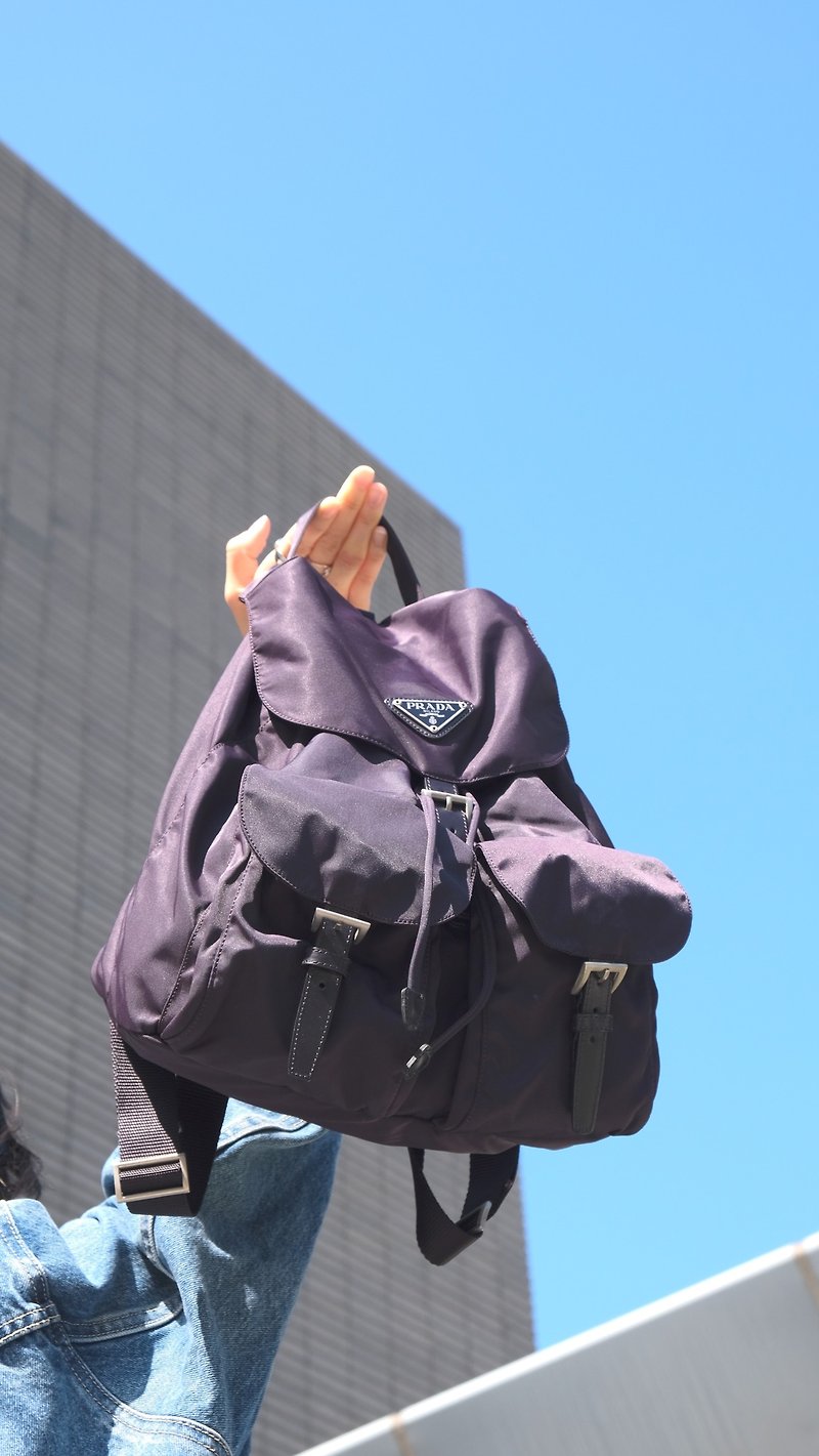 PRADA Nylon Backpack in purple-blue nylon backpack Japanese second-hand - Backpacks - Polyester Blue