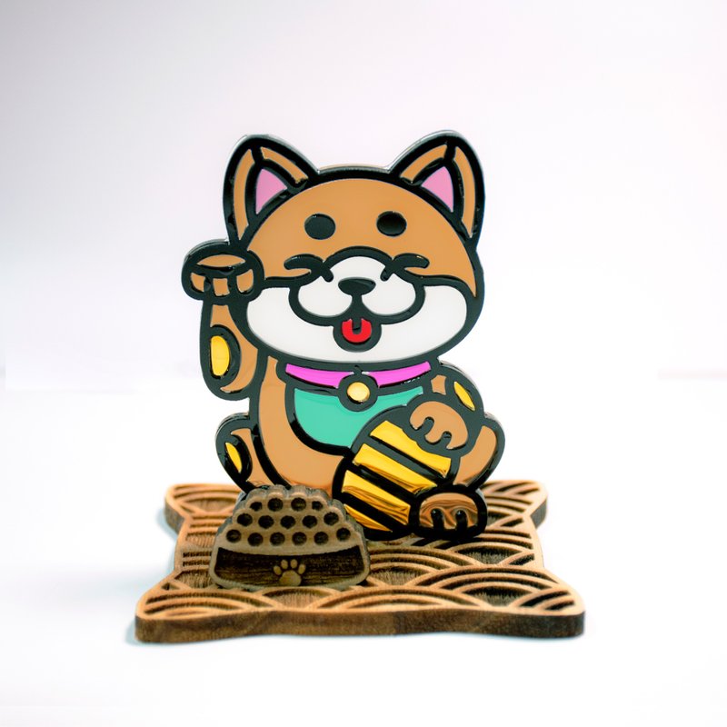 招福犬 柴犬 座台式  l 兔年 卯年 福貼 揮春 春聯 招財 招財貓 - 客製化寵物商品 - 樹脂 多色