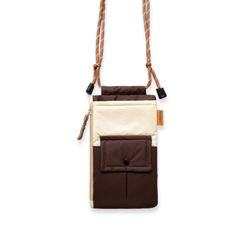 Nylon Other Brown - JOSH phone purse - Brown cream