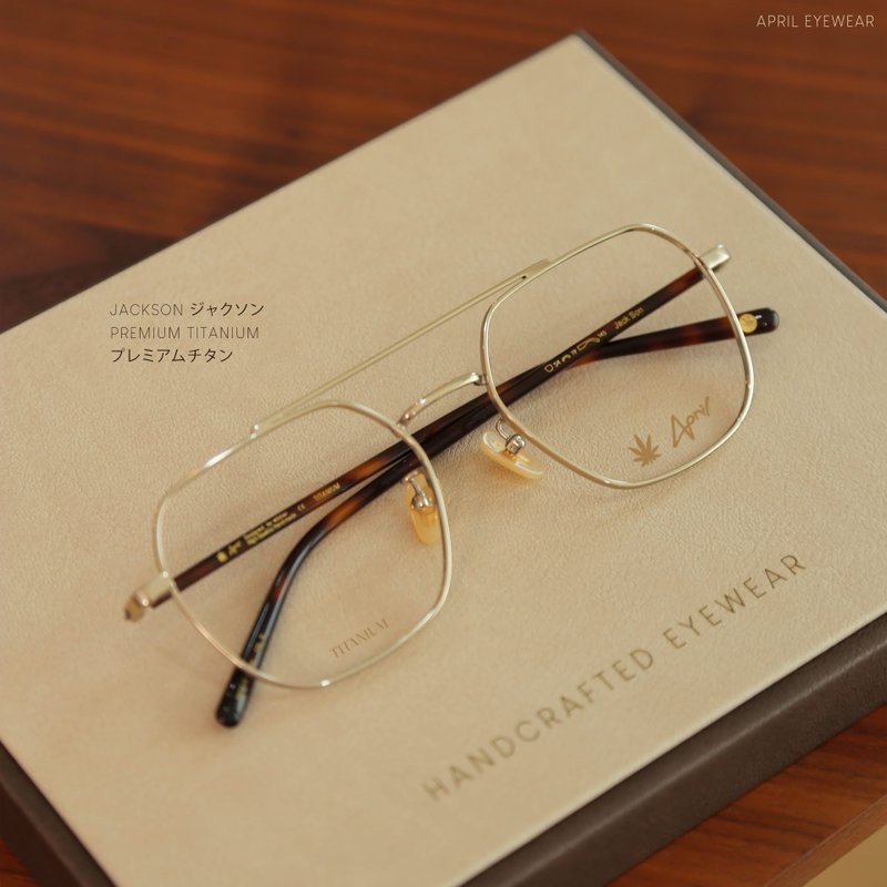 Double Bridge Lightweight frame ; High quality handmade - 眼鏡/鏡框 - 其他材質 金色