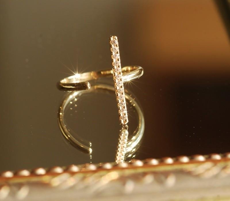 【受注製作】ダイヤモンド 縦ラインリング / K10YG - 戒指 - 其他金屬 金色