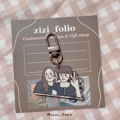 zizi folio 客製化禮品 【客製】壓克力鑰匙圈/似顏繪/鑰匙圈