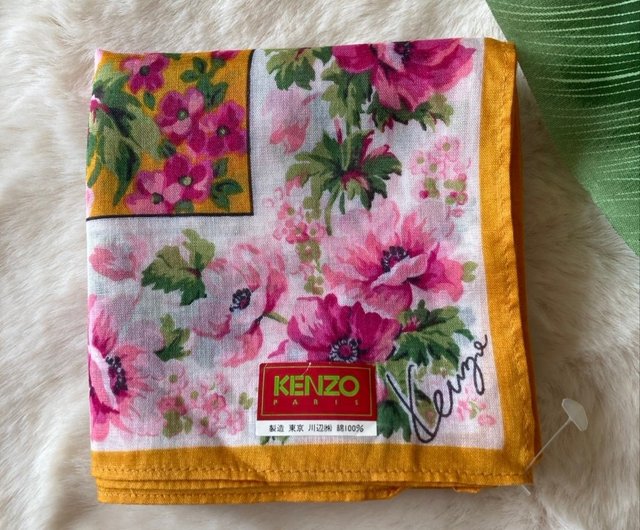 デザイナー ケンゾー ハンカチ、レトロな 90 年代の花柄、エレガントな