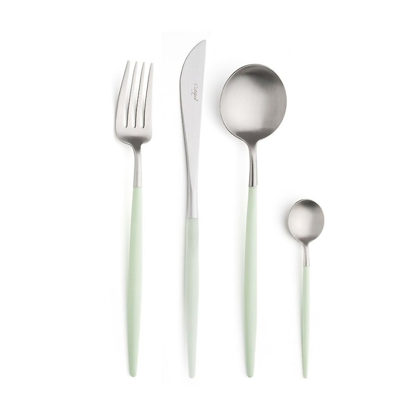 GOA Celadon Matte 4 Pieces Set (Table Knife/Fork/Spoon+Teaspoon) - Cutlery & Flatware - Stainless Steel Green