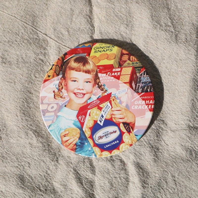 Biscuit sister ceramic absorbent coaster - ที่รองแก้ว - ดินเผา ขาว