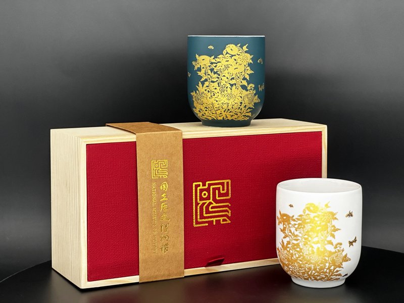 【ViREO】常玉燦若繁華 華貴雙杯組 晶霜白 清黛藍 | 歷史博物館 - 茶壺/茶杯/茶具 - 瓷 藍色