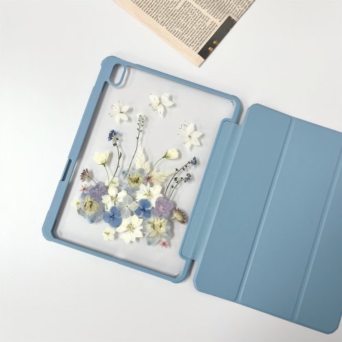 FeimeiPresents 白色花田手工押花iPad殼 iPad Air 11寸 13寸 iPad Pro 11寸 13寸