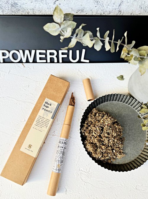 光之薩滿與優波羅花 北美淨化聖品 自製7吋黑色鼠尾草線香臥香 隆重上市 刺激夢想實現