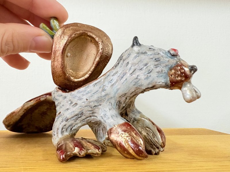 白雪河狸 - 擺飾/家飾品 - 陶 金色