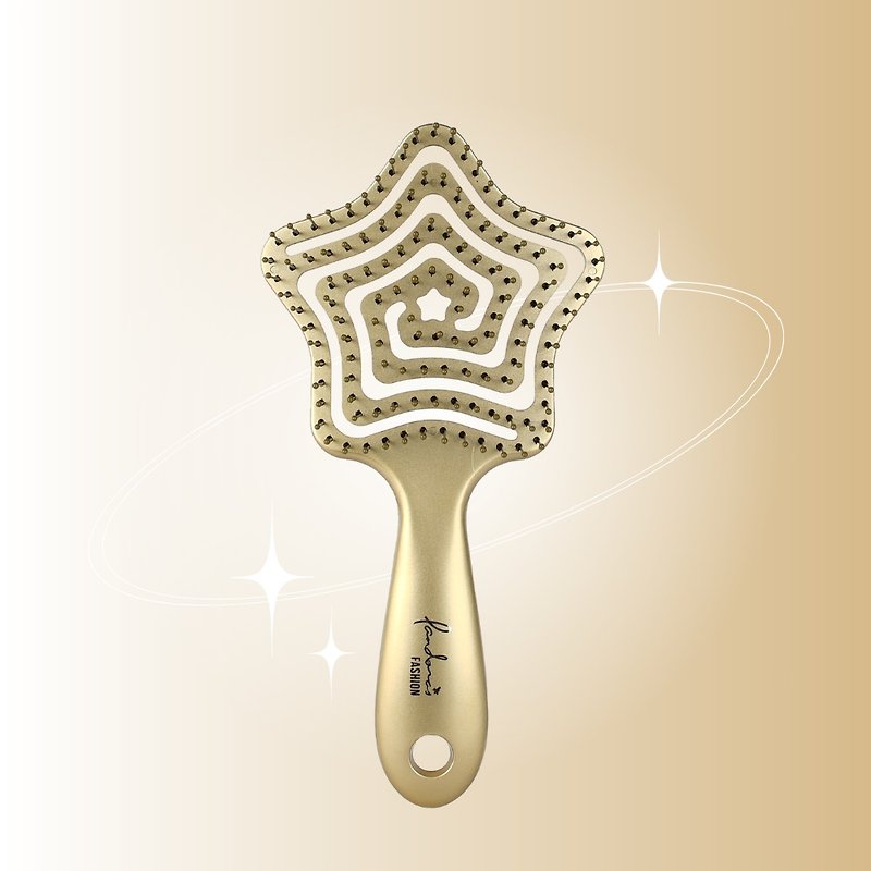 Little Star Lasen3D Flexible Anti-Tangle Comb (Gold) | Pandora's Beauty Box - Makeup Brushes - Plastic 