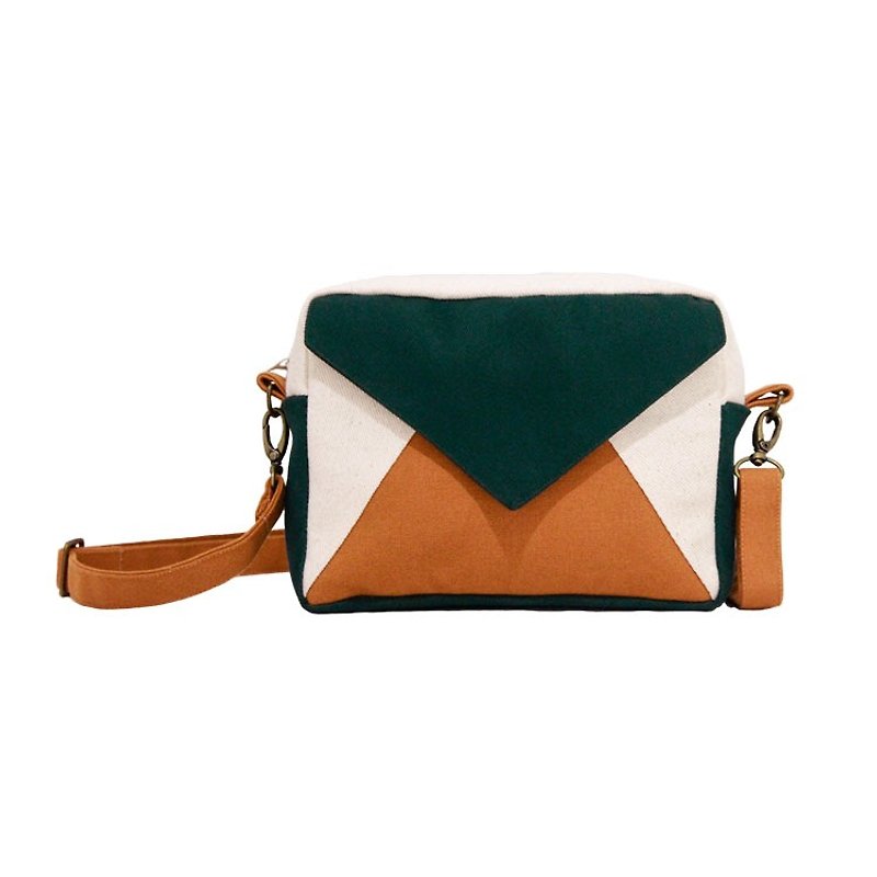 [Envelope Bag] - Shadow of the Mountain - กระเป๋าแมสเซนเจอร์ - ผ้าฝ้าย/ผ้าลินิน สีเขียว