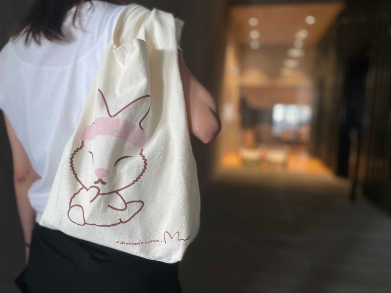 肶肶Rabbit - Lets yoga series | 肂肶Rabbit Lets Yoga shopping bag - Messenger Bags & Sling Bags - Cotton & Hemp Pink