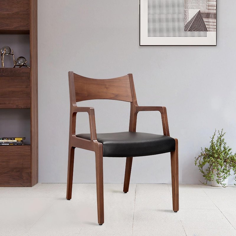 [D3 Log Home] King North American walnut armchair dining chair reading chair - เก้าอี้โซฟา - ไม้ 
