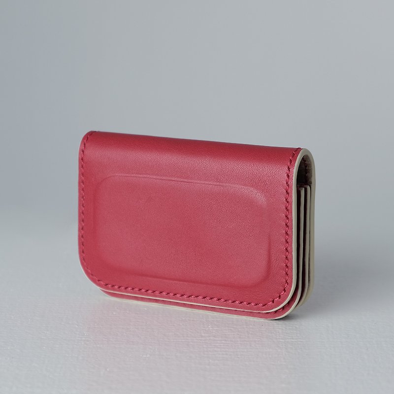 MOMO ACCORDION CARD WALLET RED/SAND - กระเป๋าสตางค์ - หนังแท้ สีแดง