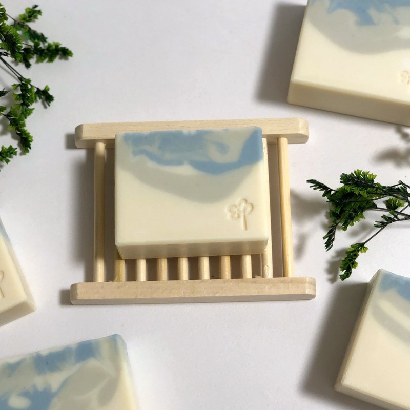 Soapmaker's [Q elastic and tender] Frankincense Love Hinoki Pure Castile Soap丨100% Pure Olive Oil丨Grandma Soap - สบู่ - พืช/ดอกไม้ สีน้ำเงิน