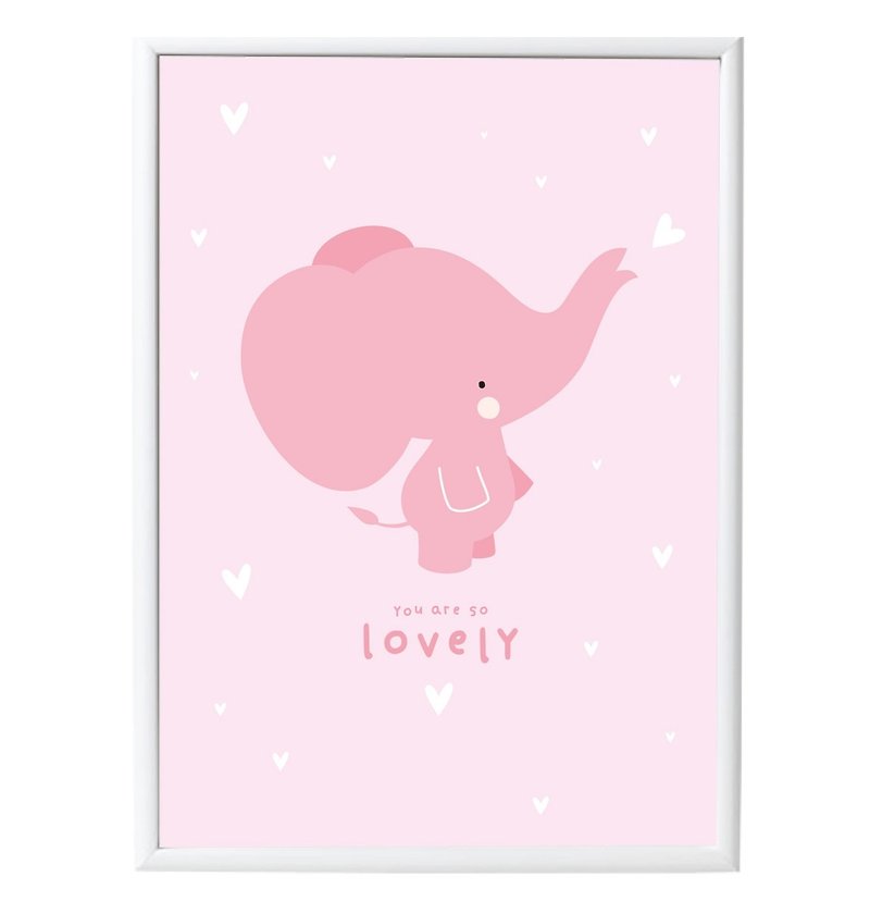 [印刷販売の出力]オランダリトルラブリー会社-ピンクの象のポスター - ポスター・絵 - 紙 
