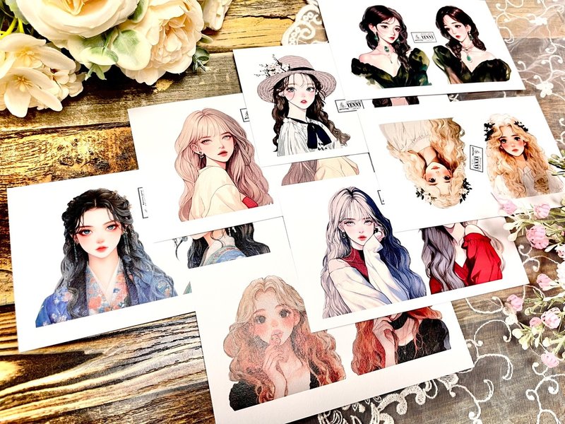 (special paper 6 types 2pcs all pack)  ladies - 貼紙 - 紙 多色