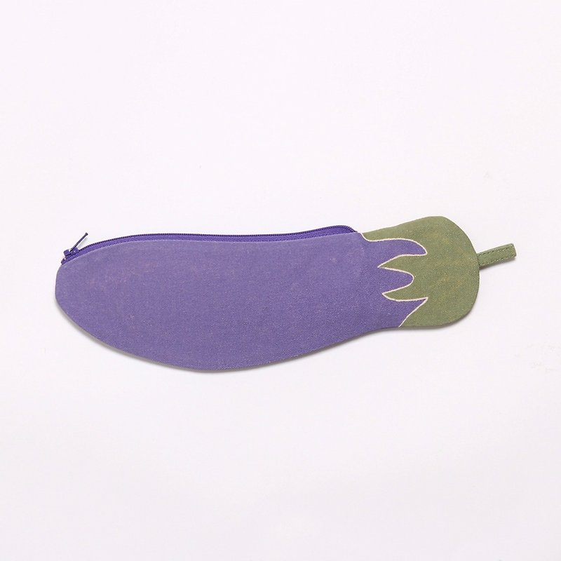 蔬果小物包環保餐具包/茄子 - 化妝袋/收納袋 - 棉．麻 紫色