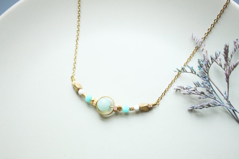 月冕 艾瑞涅 - 項鍊 鎖骨鍊 - 項鍊 - 銅/黃銅 綠色