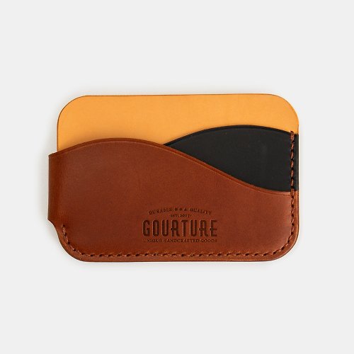 GOURTURE GOURTURE - 山形卡片夾 / 橫式卡套【琥珀棕 x 佐墨黑】