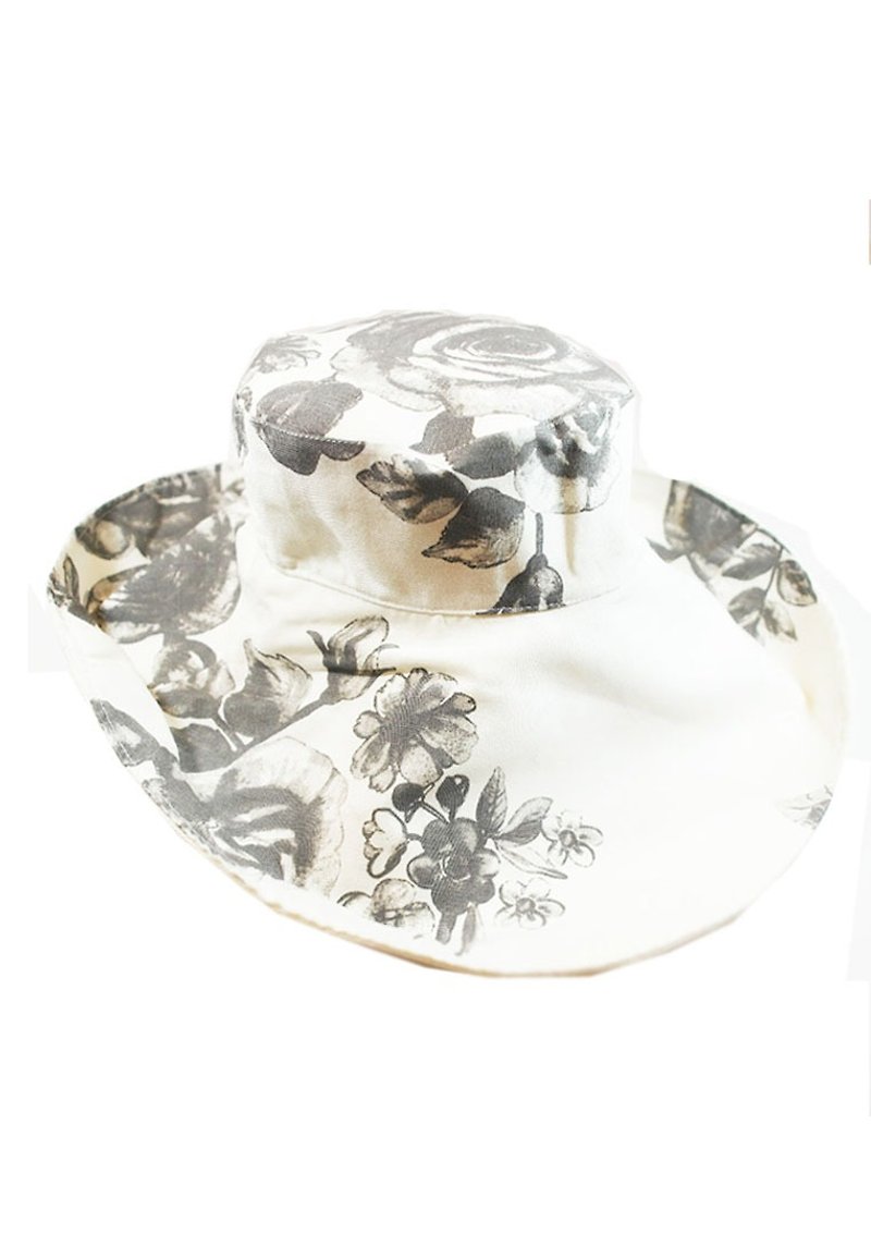 ATIPA Rosemarie Reversible Wide Brim Sun Hat (White) - Hats & Caps - Other Materials White