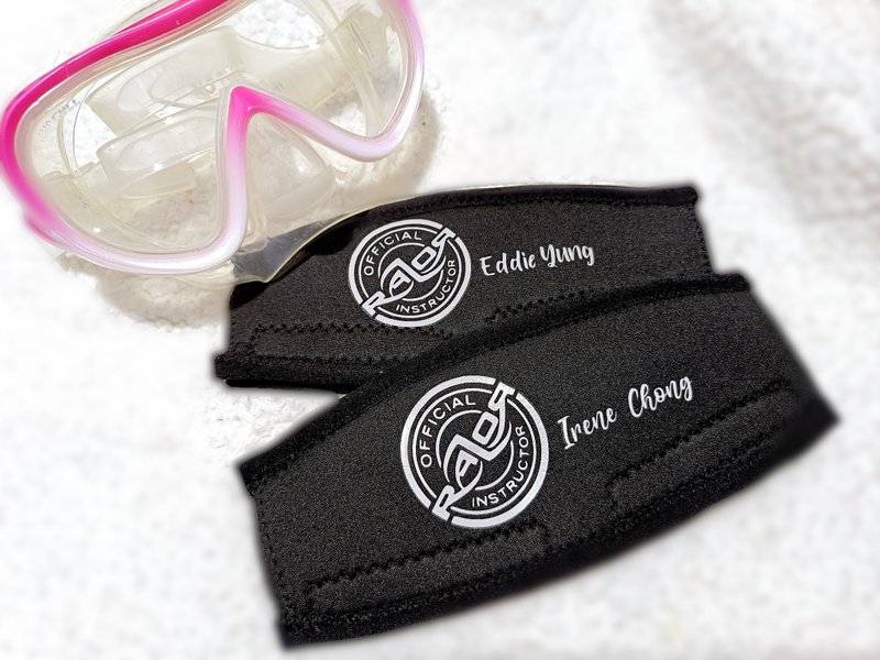 Personalised Scuba Mask Strap Cover 潛水鏡 潛水用品帶套 - 運動配件 - 防水材質 黑色