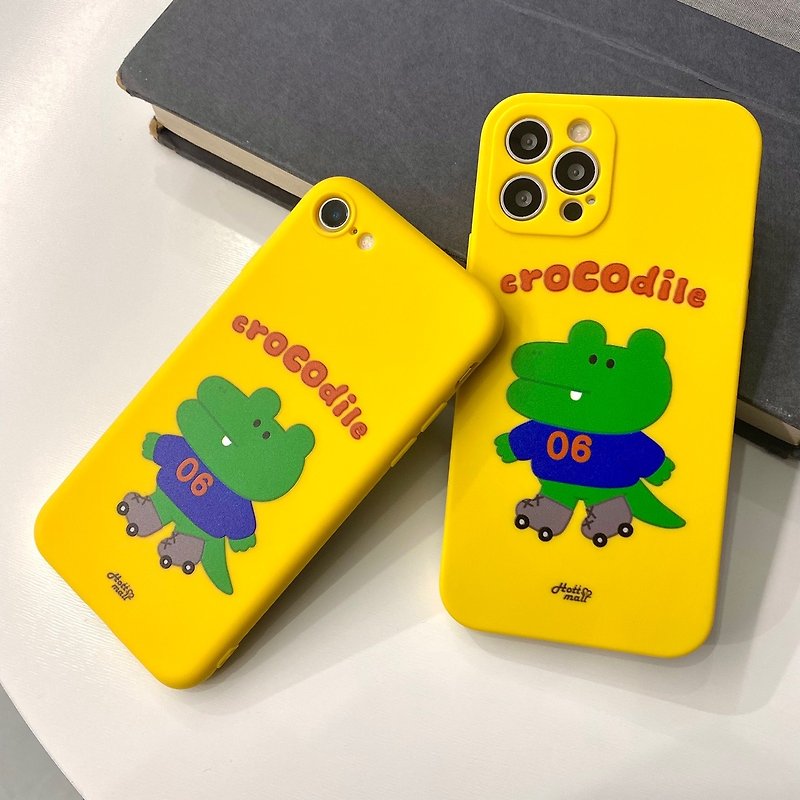 an in-line crocodile iPhone Galaxy Silicon Case - 手機殼/手機套 - 矽膠 黃色